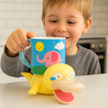 Funny Panicked Duck Cup Coaster